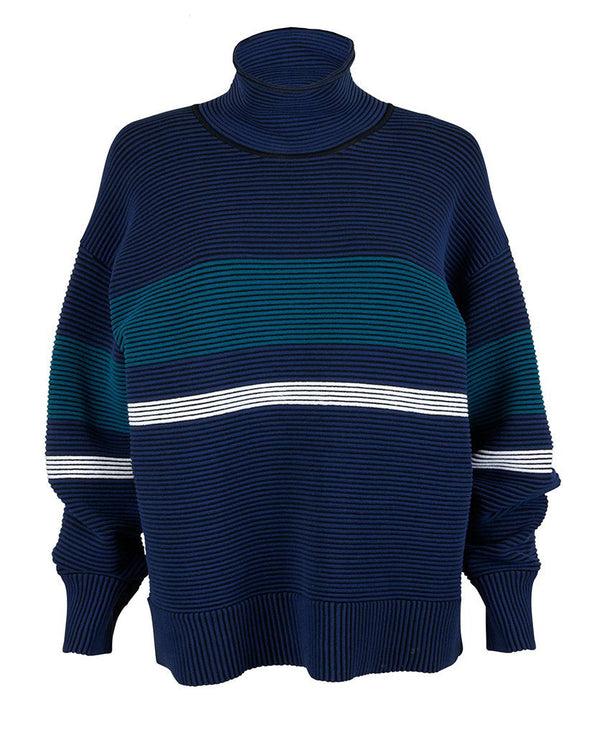 nagnata RETRO RIB SWEATER NAVY | TEAL