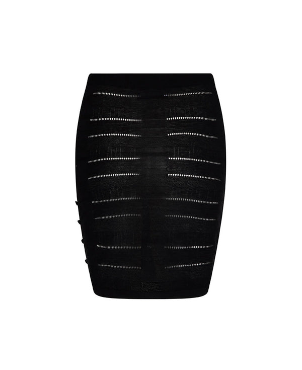 Nagnata SEDA SILK CHECK SKIRT BLACK