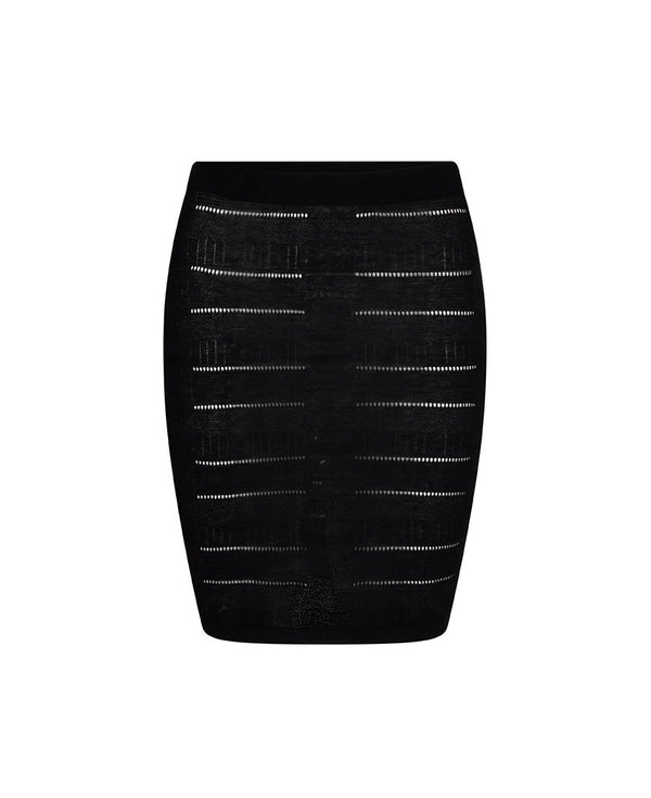 nagnata SEDA SILK CHECK SKIRT BLACK