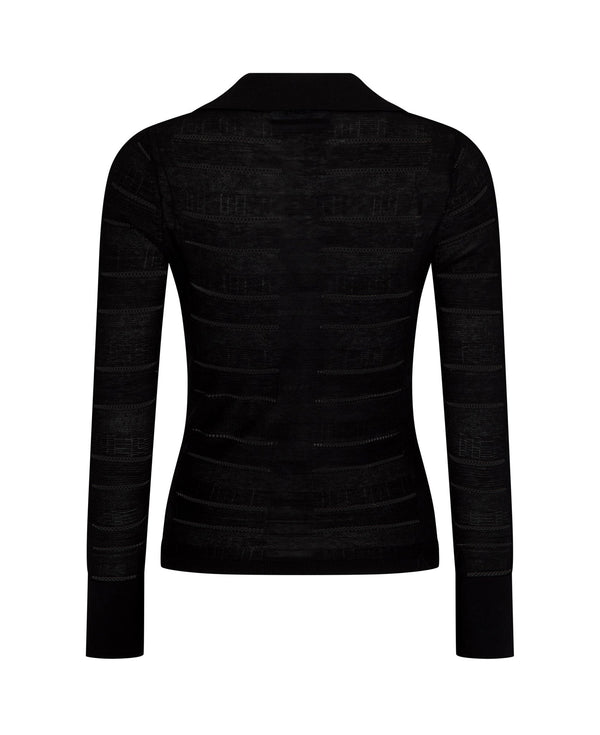 Nagnata SEDA SILK LONG SLEEVE TOP BLACK