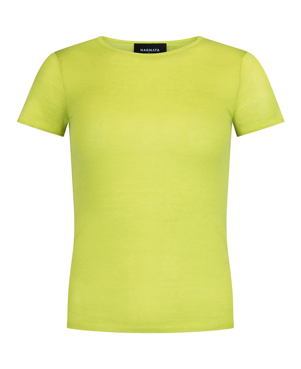 nagnata SHEER ESSENTIALS BABY TEE LIME
