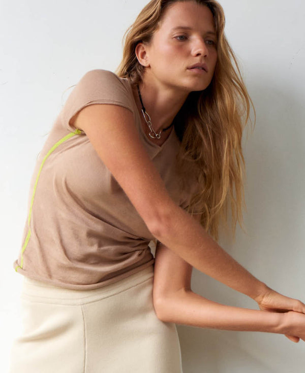 Nagnata SHEER ESSENTIALS BABY TEE NATURAL