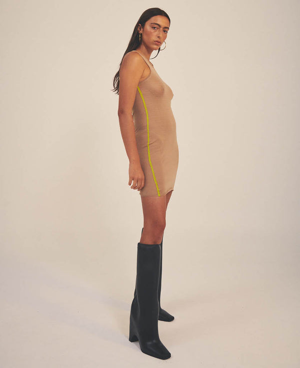 Nagnata SHEER ESSENTIALS SLIP DRESS NATURAL