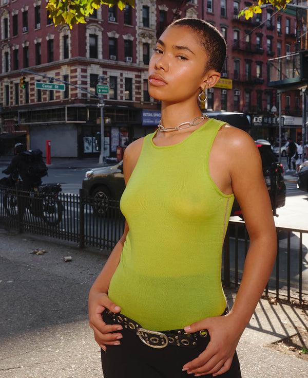 Nagnata SHEER ESSENTIALS TANK LIME