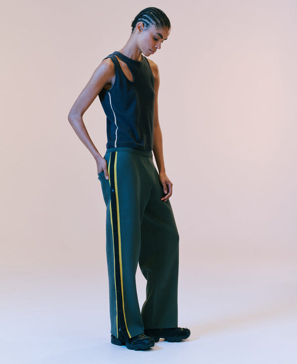 Nagnata SIDE-SNAP TRACK PANT FOREST | CHARTREUSE