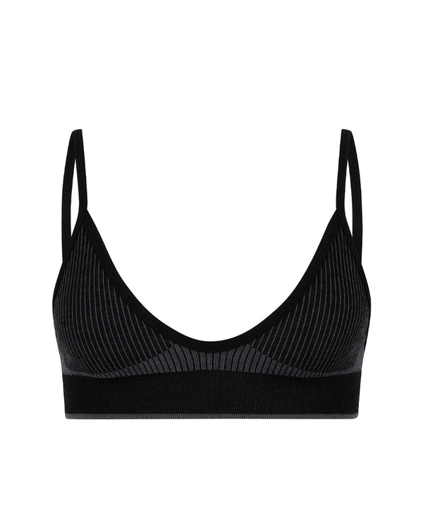 nagnata TRI RIB BRALET BLACK | CHARCOAL