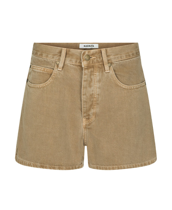 nagnata VEGETABLE DYE BERMUDA SHORT DULL GOLD