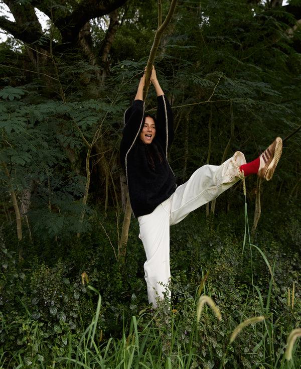 Nagnata VEGETABLE DYE UTILITY JEAN BONE WHITE