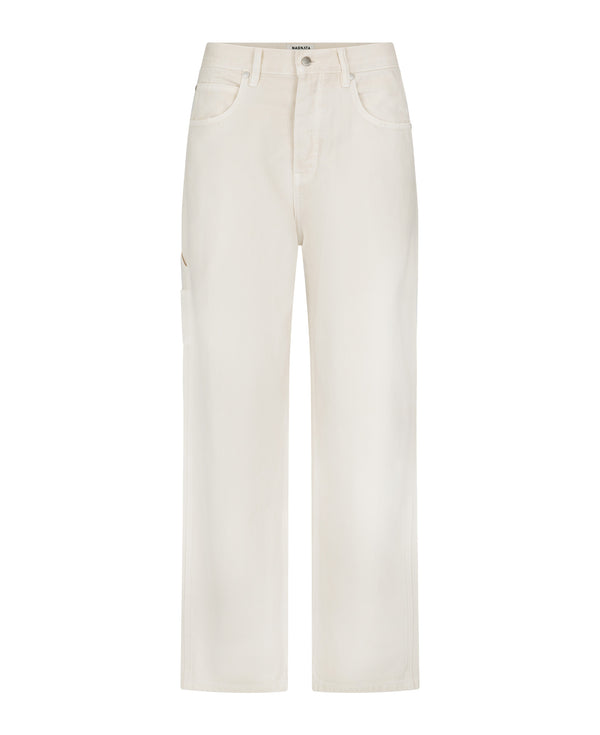 nagnata VEGETABLE DYE UTILITY JEAN BONE WHITE