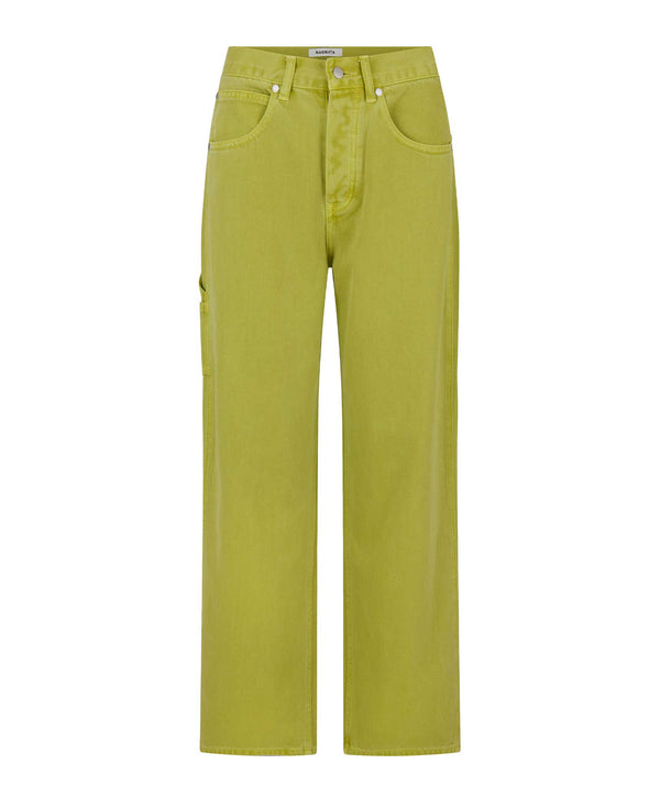 nagnata VEGETABLE DYE UTILITY JEAN CHARTREUSE