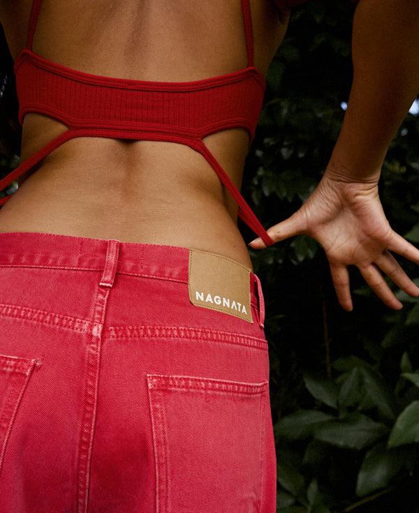 Nagnata VEGETABLE DYE UTILITY JEAN RUBY