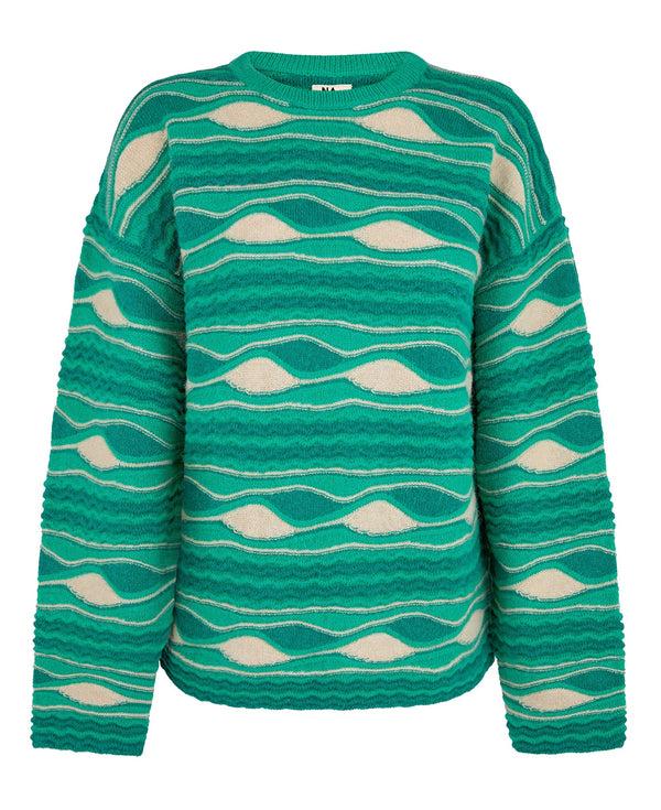 nagnata WAVE SWEATER TROPIC GREEN