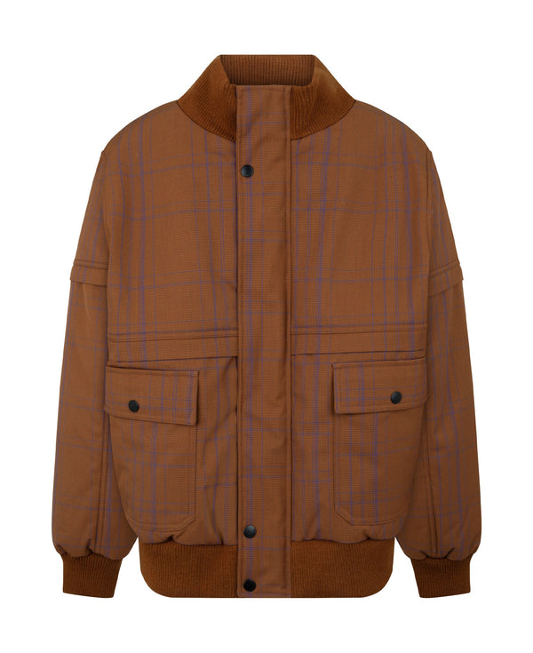 nagnata WOOL CHECK BOMBER BRONZE | LAPIS