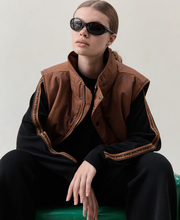 Nagnata WOOL CHECK VEST BRONZE | LAPIS