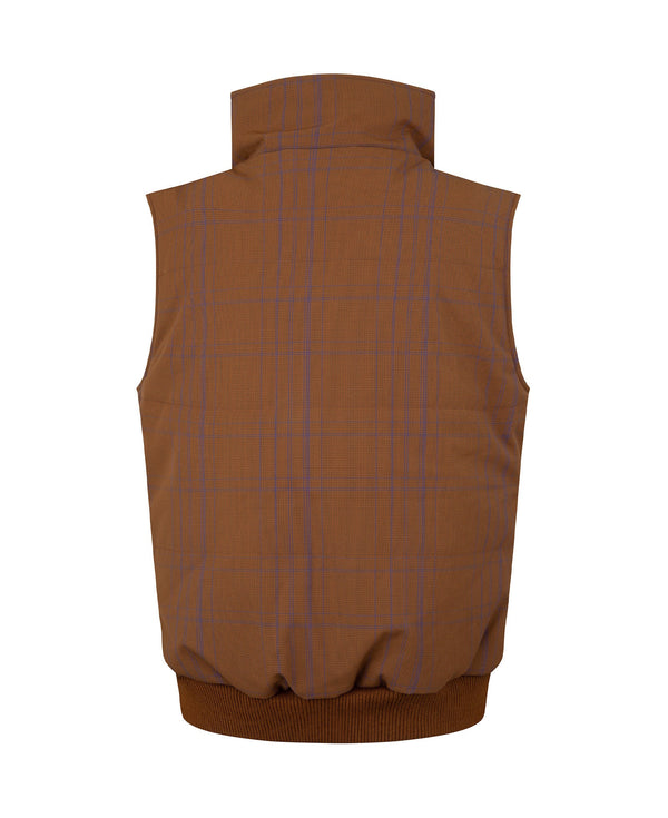 Nagnata WOOL CHECK VEST BRONZE | LAPIS