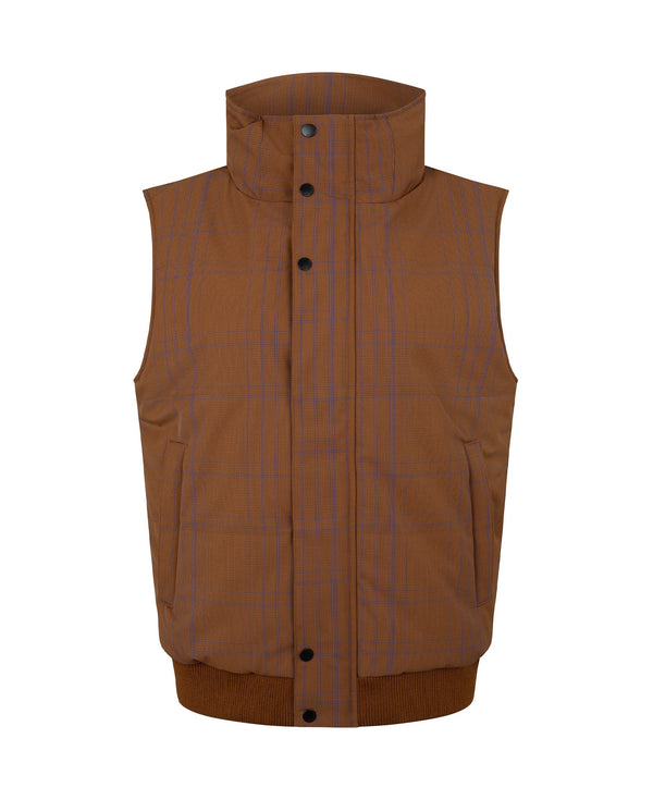 nagnata WOOL CHECK VEST BRONZE | LAPIS