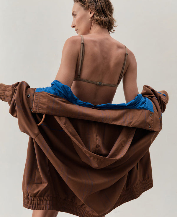 Nagnata WOOL CHECK WINDBREAKER BRONZE | LAPIS