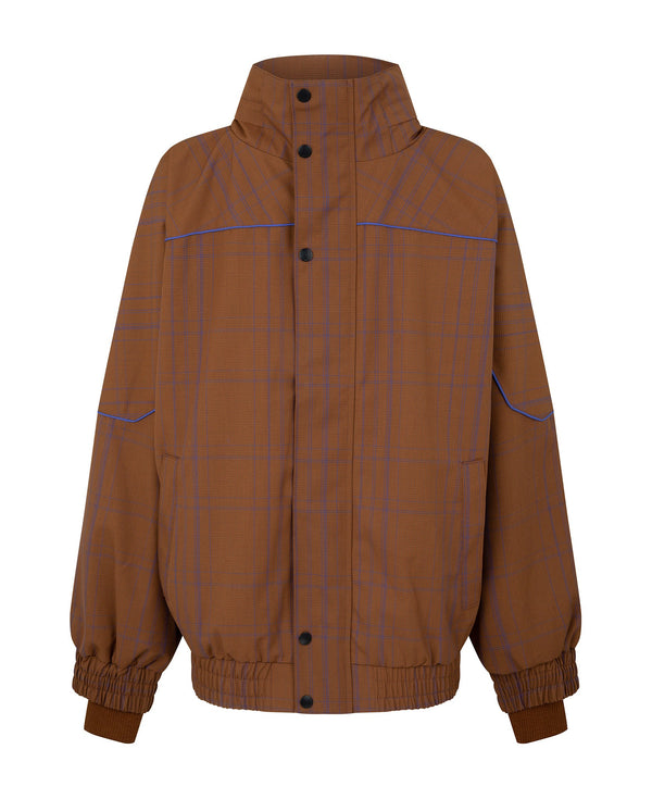 nagnata WOOL CHECK WINDBREAKER BRONZE | LAPIS