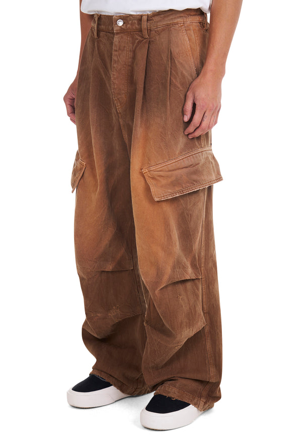 Nahmias Denim Oversized Cargos In Brown Wash BROWN WASH
