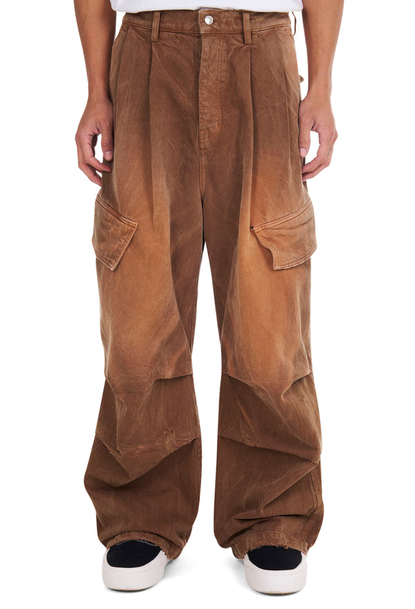 nahmias Denim Oversized Cargos in Brown Wash BROWN WASH