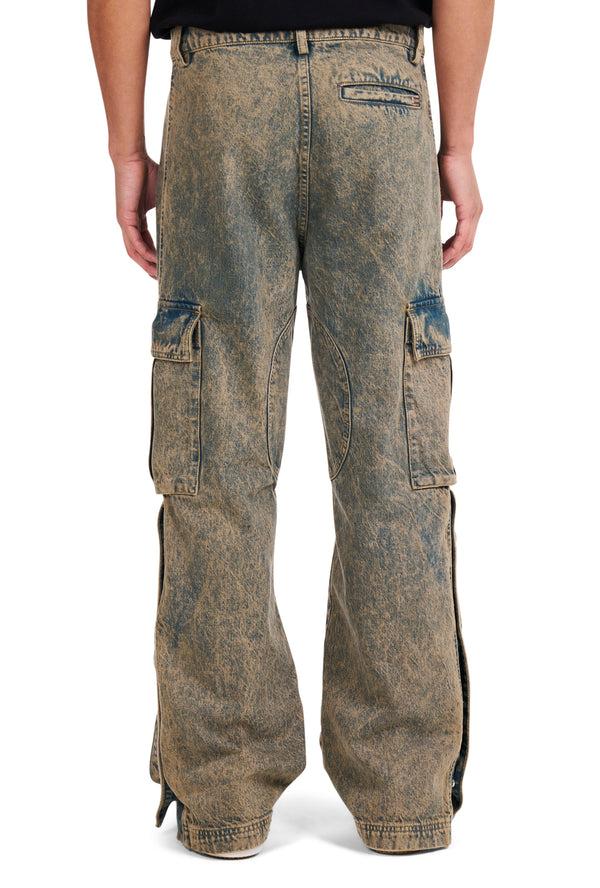 Nahmias Denim Track Logo Cargos In Light Brown Wash BROWN WASH
