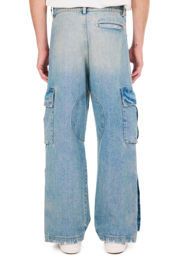 Nahmias Denim Track Logo Cargos In Light Wash LIGHT WASH