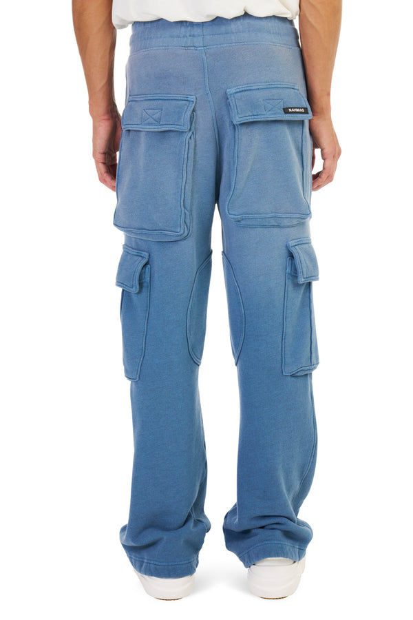 Nahmias Logo Cargo Sweatpants In Worn Blue WORN BLUE