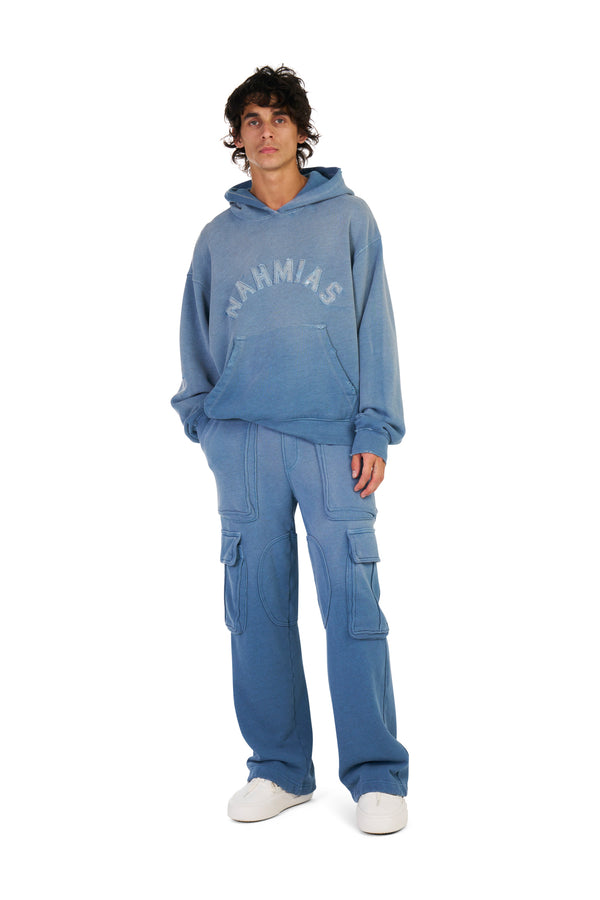 Nahmias Logo Cargo Sweatpants In Worn Blue WORN BLUE