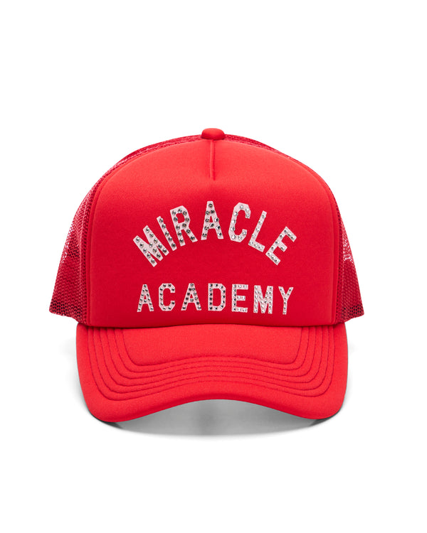 nahmias Miracle Academy Foam Crystal Trucker Hat in Cherry CHERRY