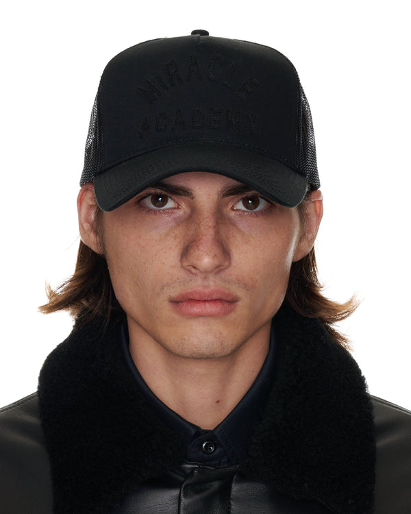 Nahmias Miracle Academy Trucker Hat In Black On Black BLACK/BLACK