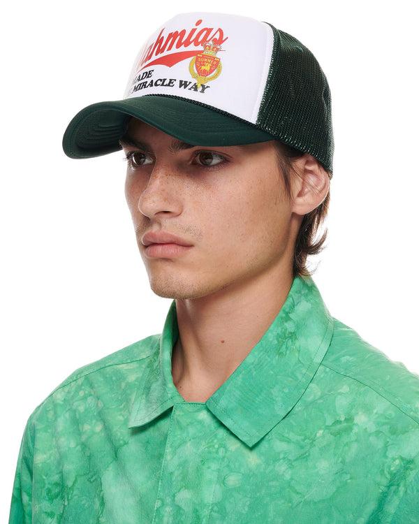 Nahmias Miracle Way Trucker Hat In White And Green GREEN