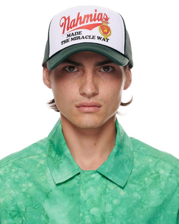 Nahmias Miracle Way Trucker Hat In White And Green GREEN
