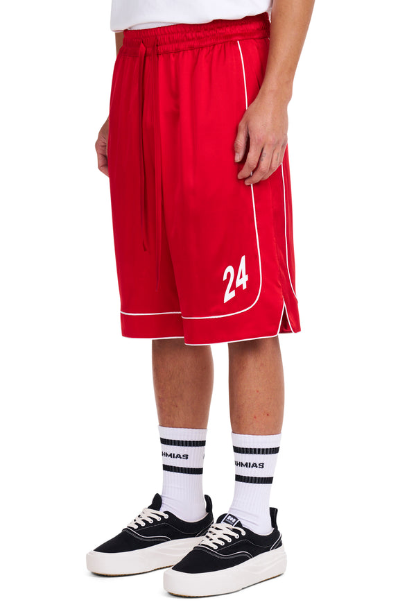 Nahmias 24 Silk Basketball Shorts CHERRY