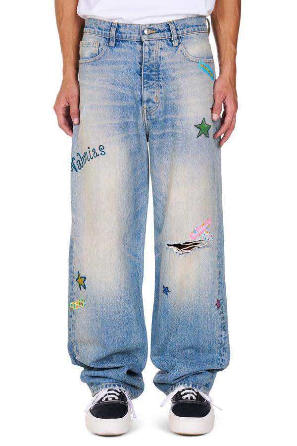 nahmias Bandaid Baggy Jeans LIGHT WASH