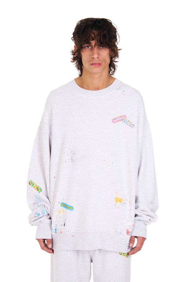 nahmias Bandaid Crewneck HEATHER GREY