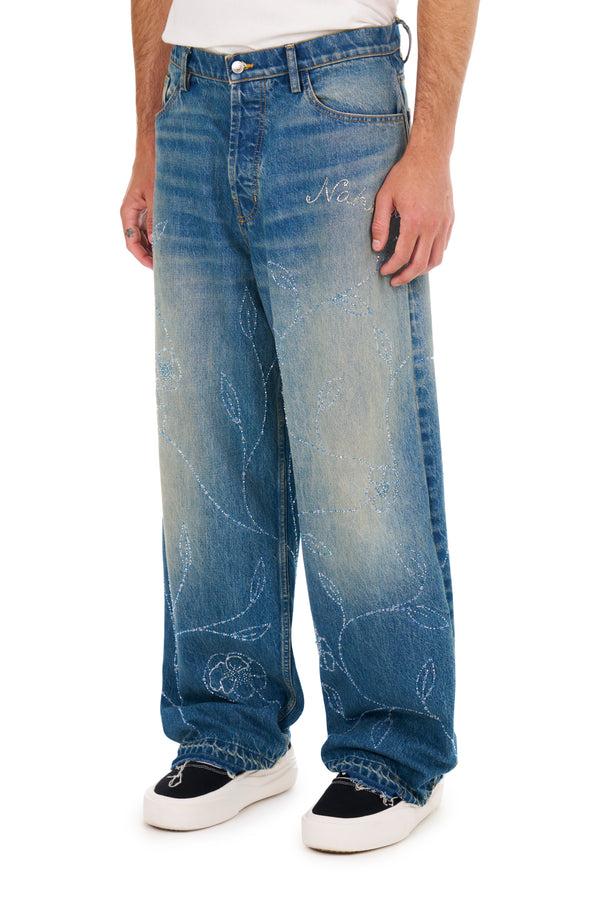 Nahmias Beaded Wide Jeans DARK WASH
