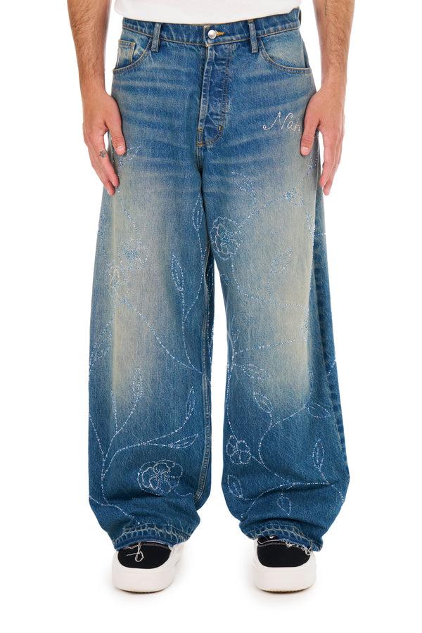 nahmias Beaded Wide Jeans DARK WASH