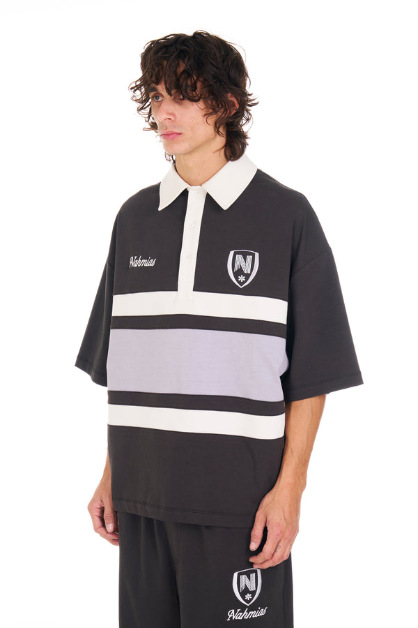 Nahmias Collegiate S/S Polo Shirt OFF BLACK