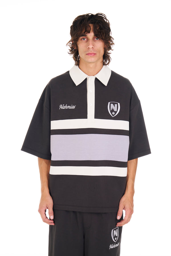 nahmias Collegiate S/S Polo Shirt OFF BLACK