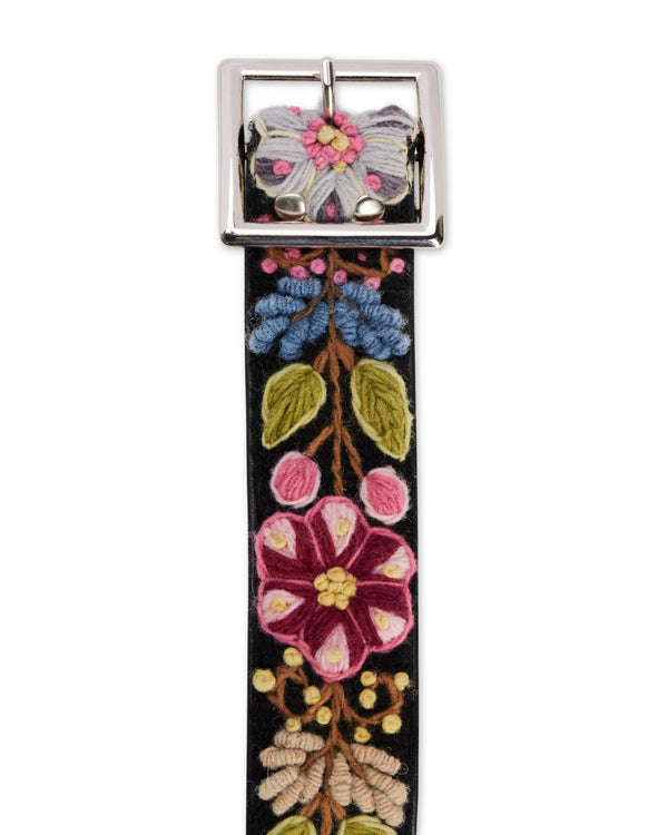 Nahmias Crochet Floral Belt In Black Black