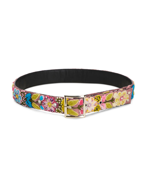 Nahmias Crochet Floral Belt In Pink PINK
