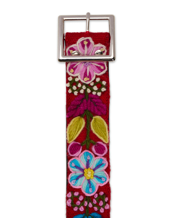 Nahmias Crochet Floral Belt In Red Red