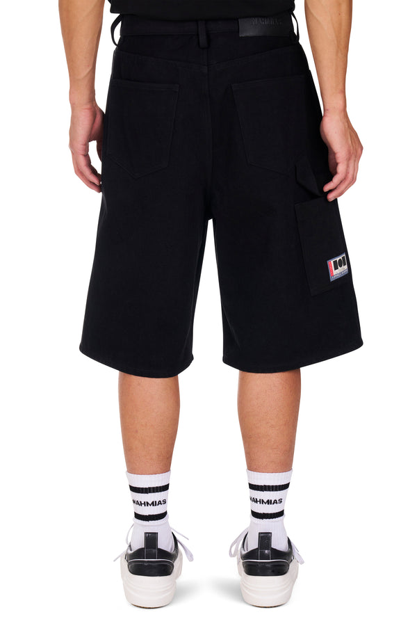 Nahmias Denim Baggy Carpenter Shorts Black