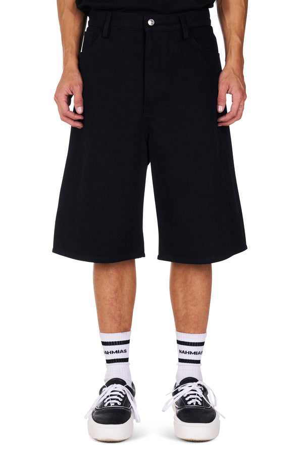 nahmias Denim Baggy Carpenter Shorts Black