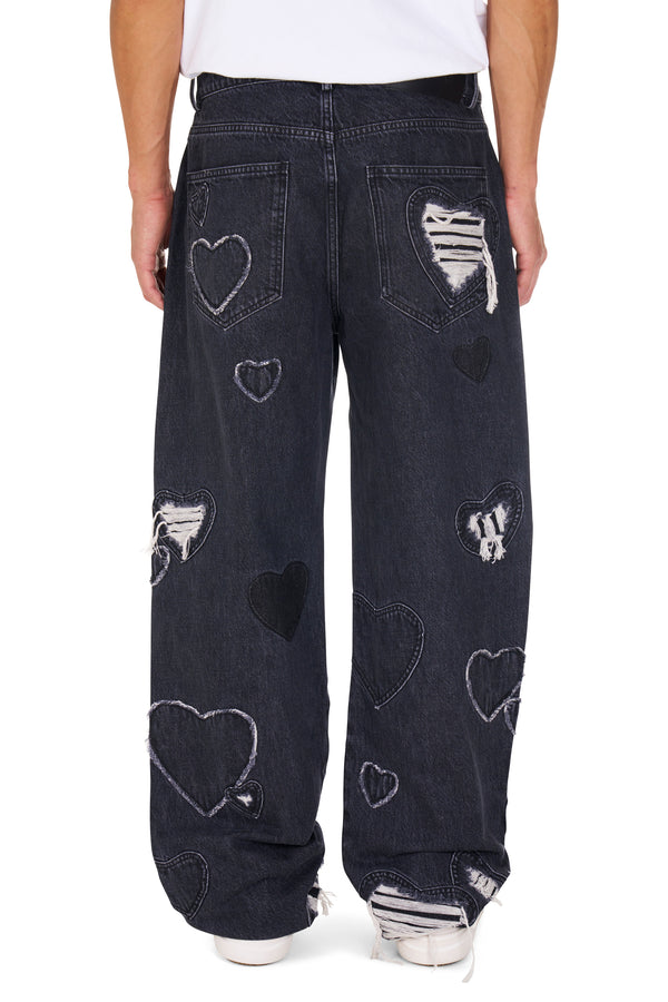 Nahmias Denim Heart Patchwork Jeans BLACK WASH