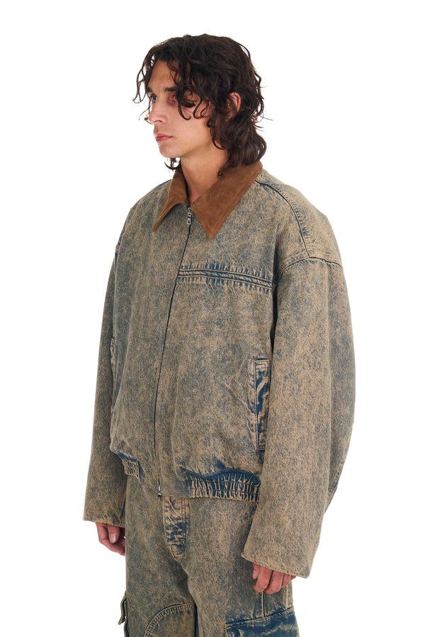nahmias Denim Oversized Bomber BROWN WASH