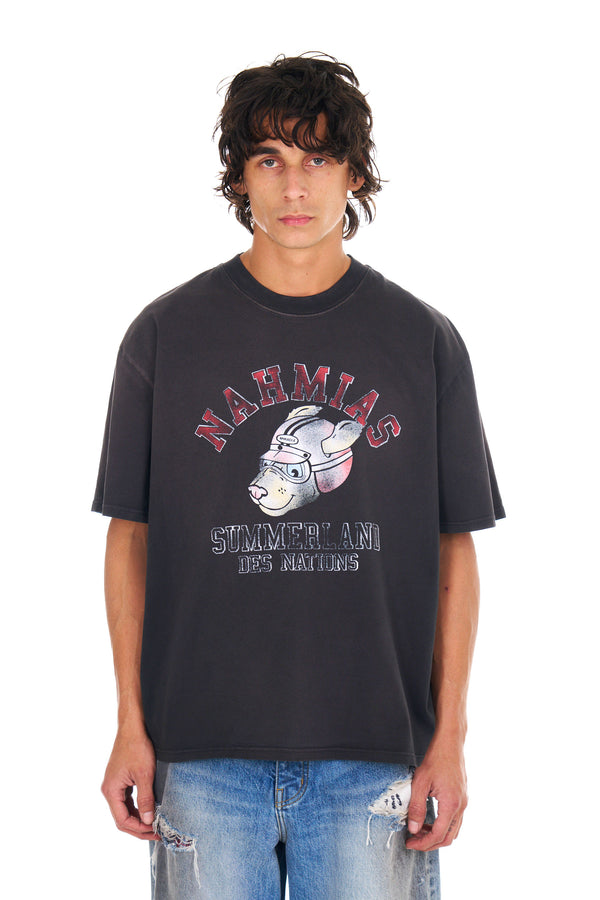 nahmias Des Nations Boxy T-shirt AGED BLACK