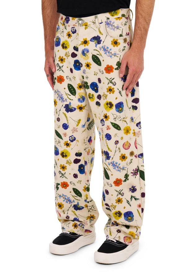 Nahmias Floral Beaded Baggy Jeans