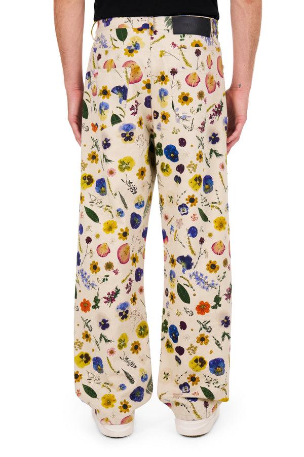 Nahmias Floral Beaded Baggy Jeans