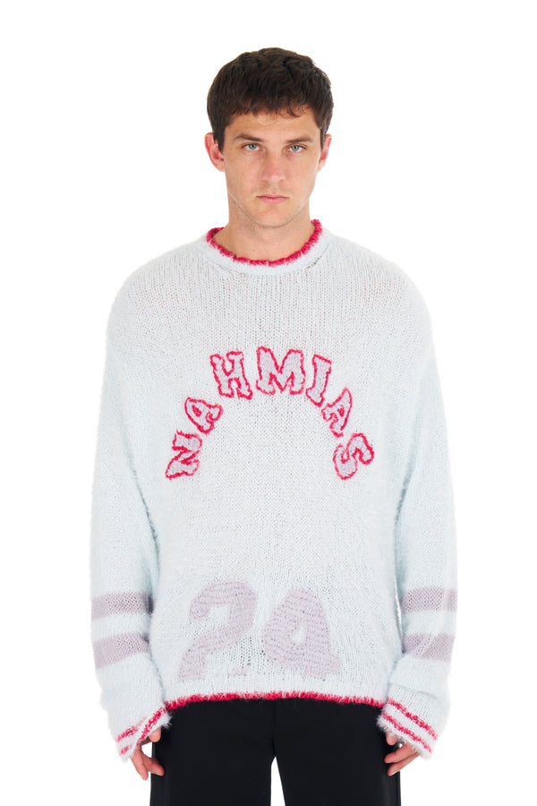 nahmias Graduation Knit Boxy Crewneck STEEL BLUE
